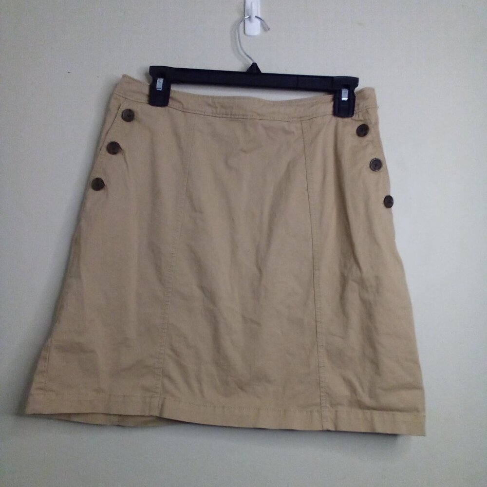 Banana Republic Skirt Women 6 Button Pockets Casual Tan